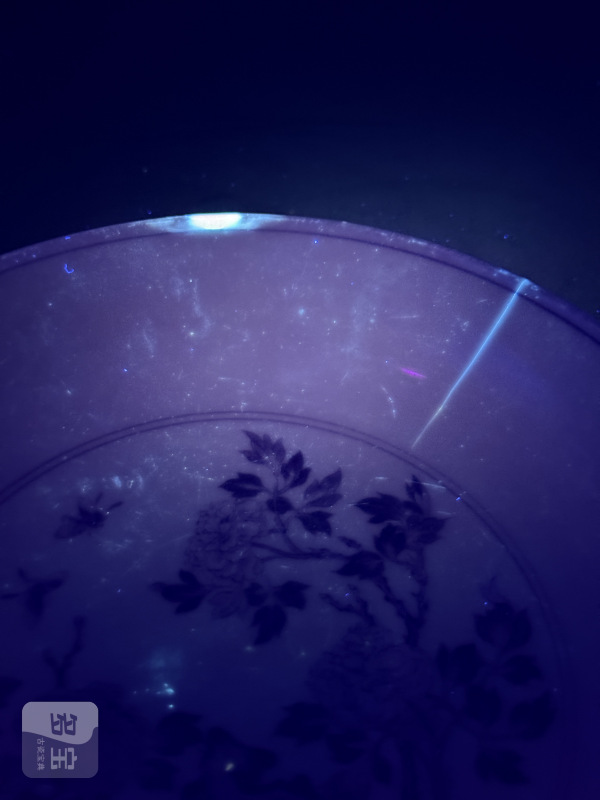 清雍正 青花牡丹花蝶纹盘 - 图11